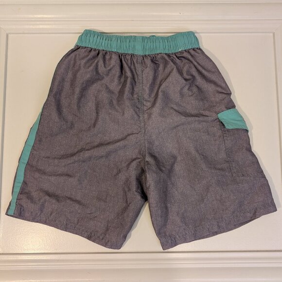 Panama Jack Swim Trunk Board Shorts Grey Green Vacation Summer - Size M10/12 - Picture 2 of 5